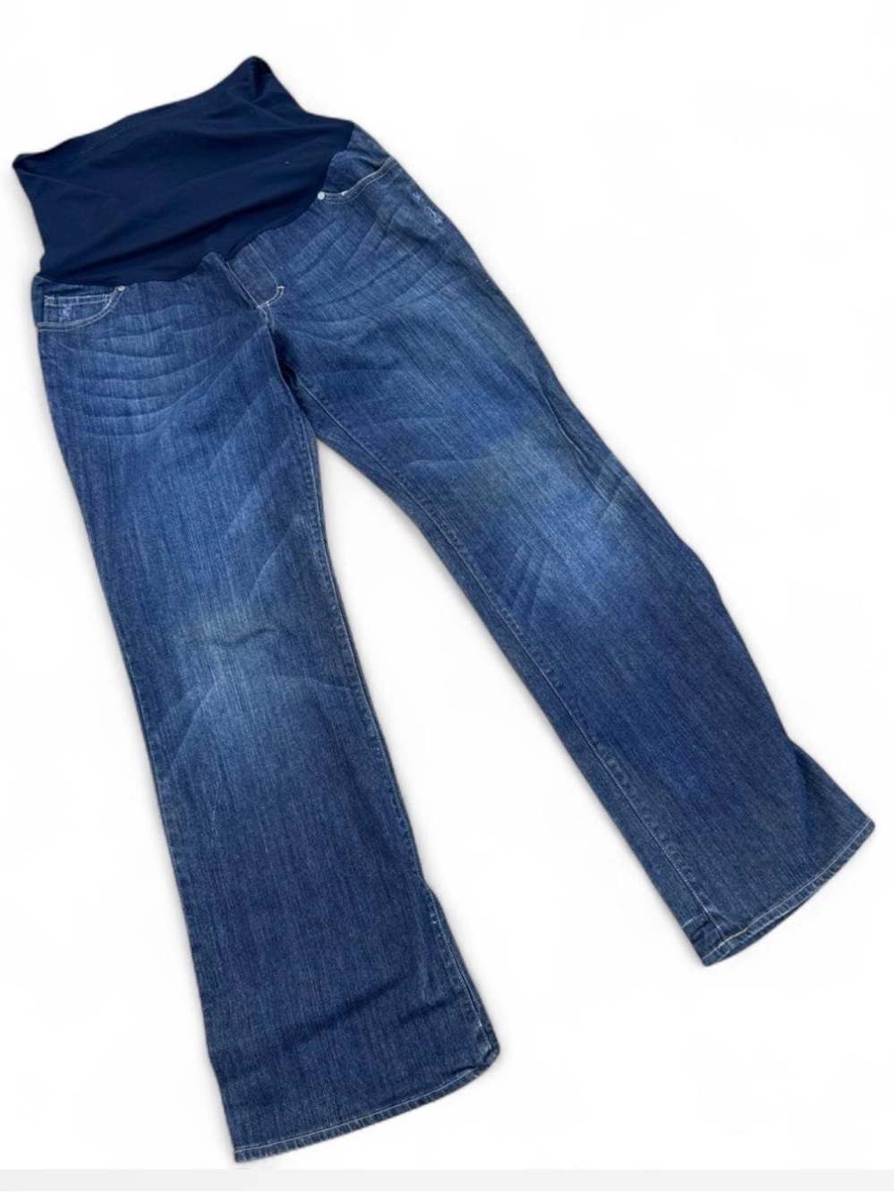 Liz Lange Maternity Dark Blue Flared Jeans with Stretch Panel